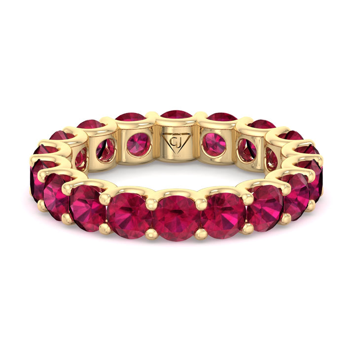 round-cut-red-ruby-eternity-band-solid-yellow-gold
