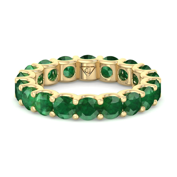 4-carat-round-cut-green-emerald-eternity-band-in-solid-yellow-gold