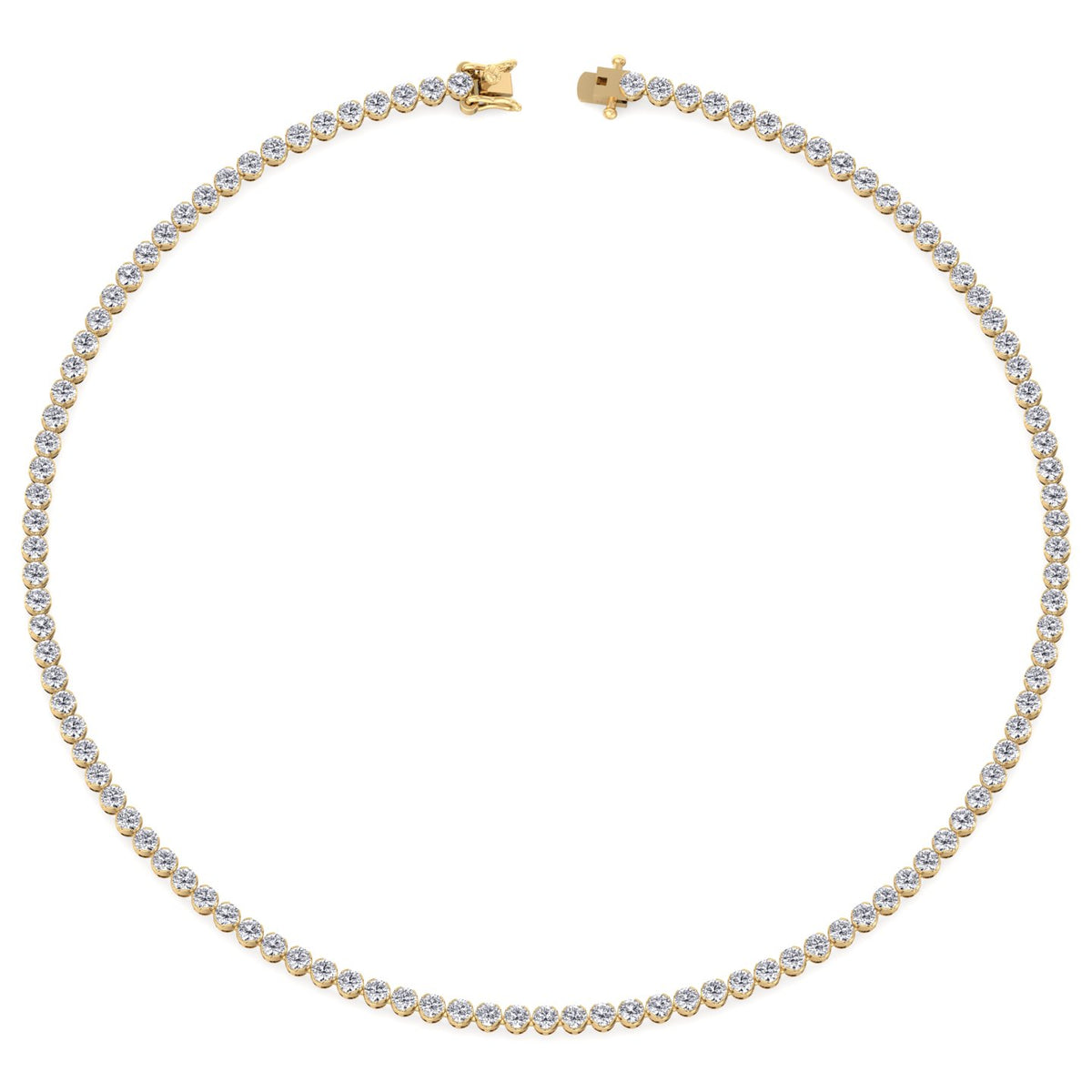 crown-prong-illusion-setting-diamond-tennis-necklace-yellow-gold
