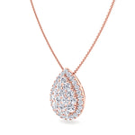 1 Carat Pear Diamond Pendant Necklace, Rose Gold