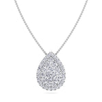1 Carat Pear Diamond Pendant Necklace, White Gold