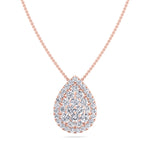 1 Carat Pear Shape Diamond Pendant Necklace, Rose Gold