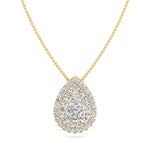 1 Carat Pear Shape Diamond Pendant Necklace, Yellow