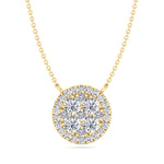 1 Carat Round Shape Diamond  Necklace Yellow Gold