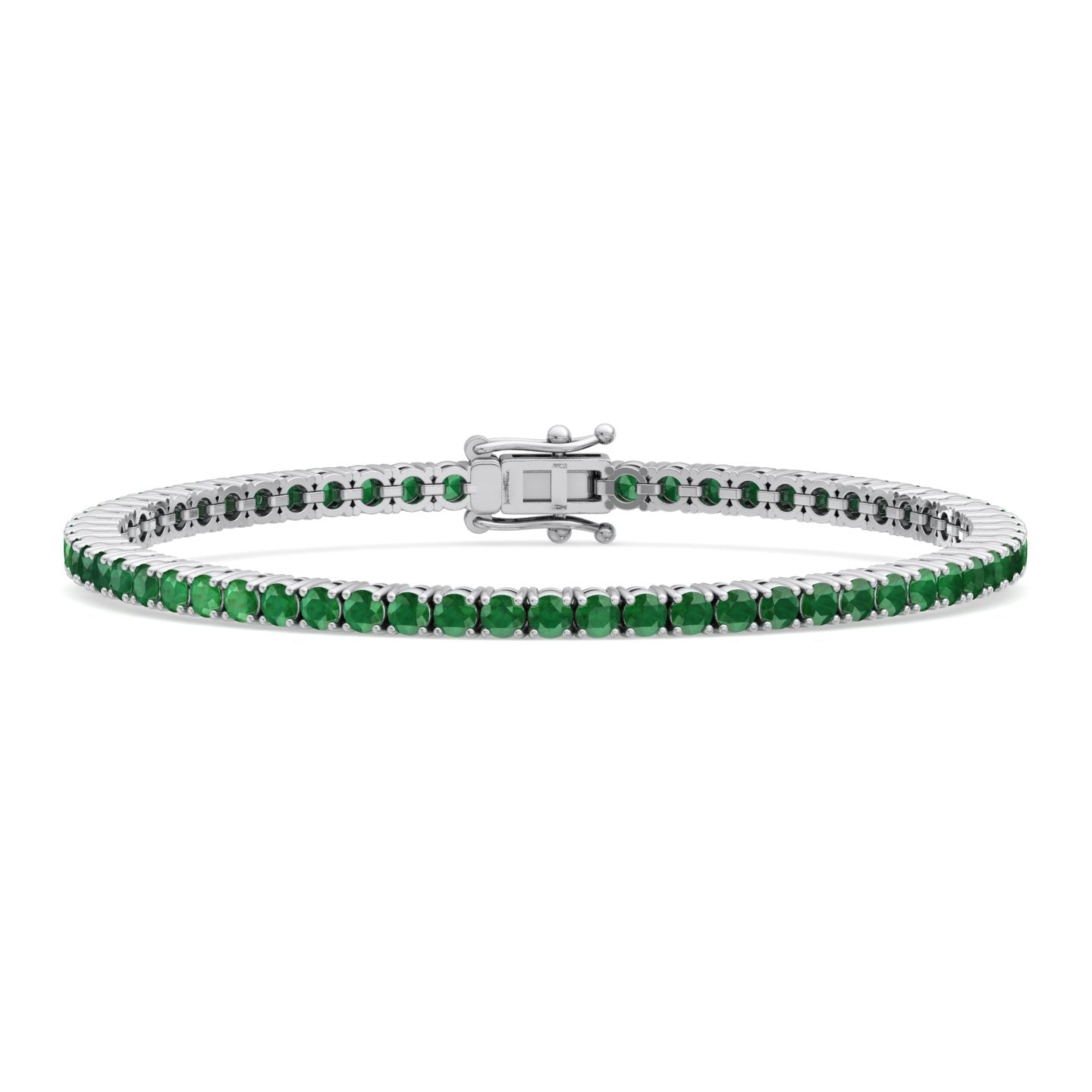 Medellin 3CT Natural Green Emerald Tennis Bracelet