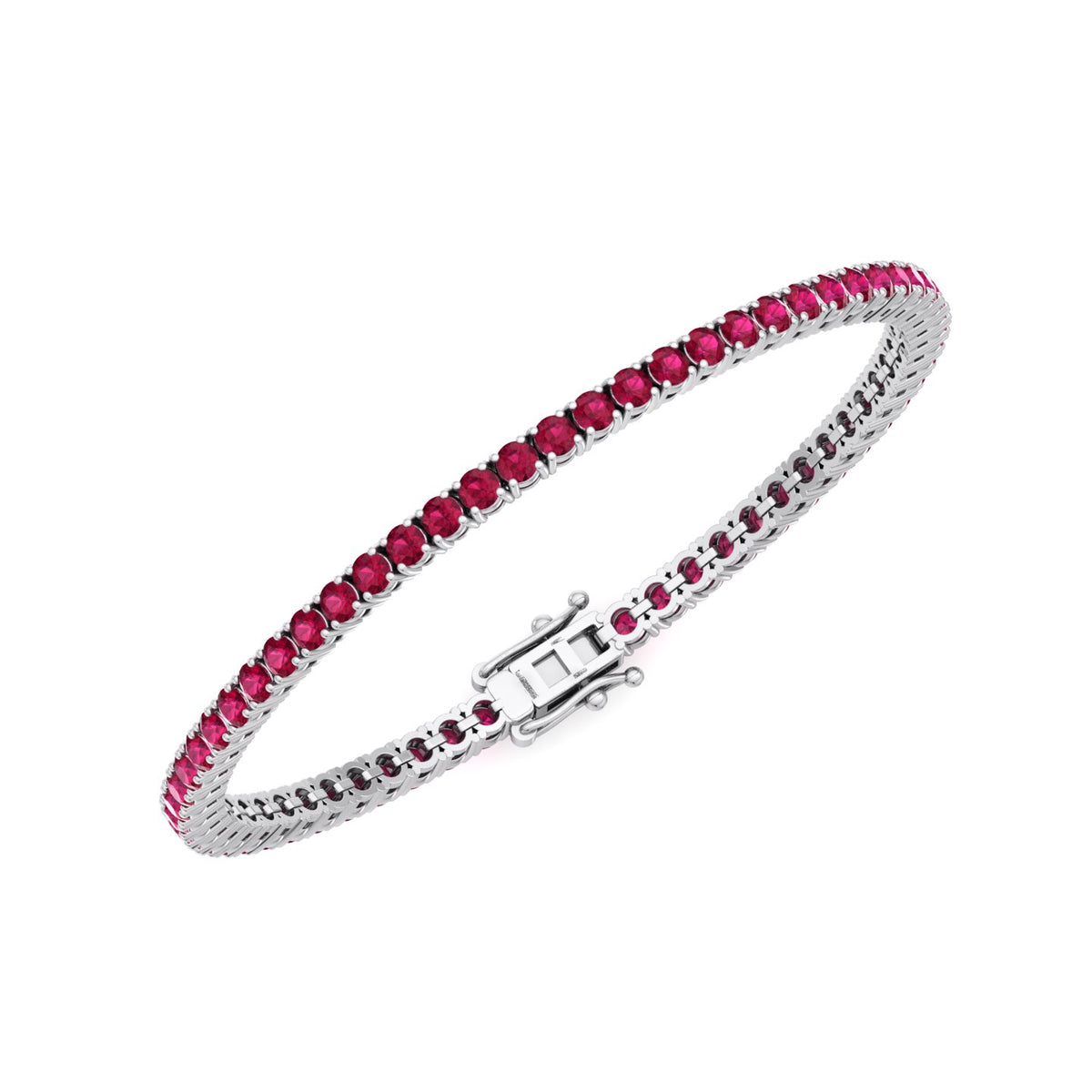 Natural ruby tennis bracelet 14K solid gold