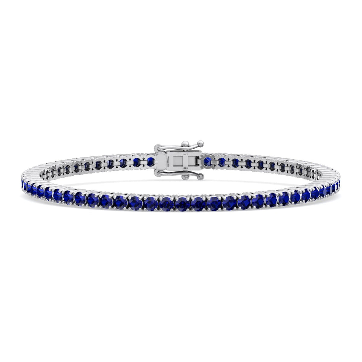 Natural blue sapphire 4-prong tennis bracelet