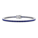Natural blue sapphire 4-prong tennis bracelet
