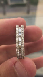 Exclusive Round and Baguette Natural Diamond Ring White Gold