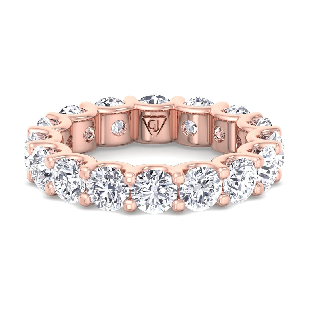 2CT Round Diamond Eternity Band in 18K Rose Gold, Front
