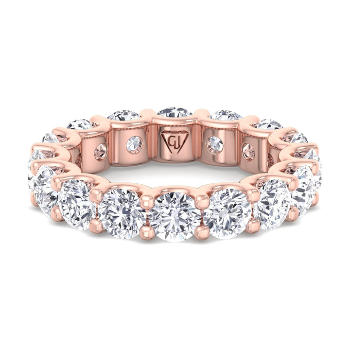 2CT Round Diamond Eternity Band in 18K Rose Gold, Front