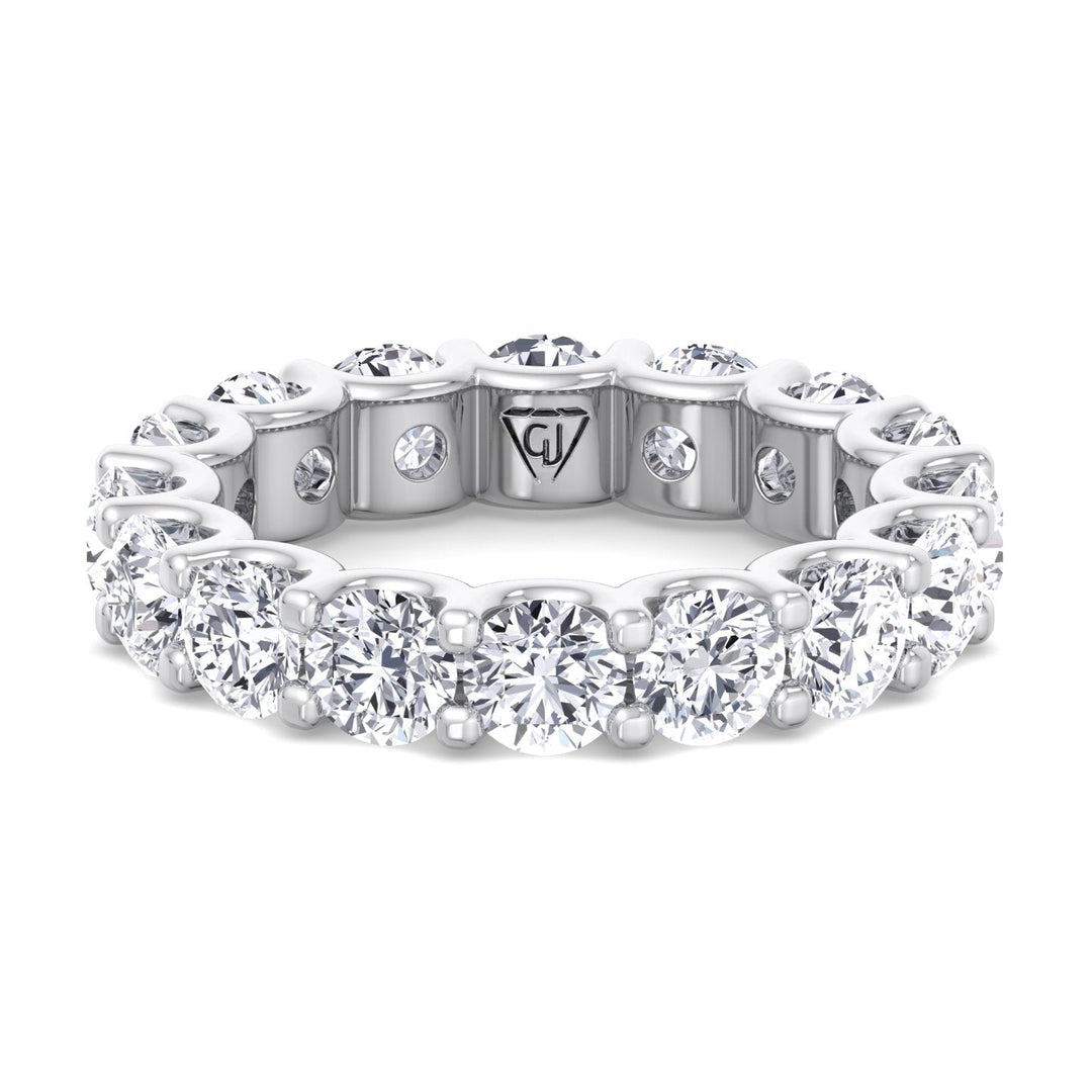 2CT Round Diamond Eternity Band in 18K White Gold, Front