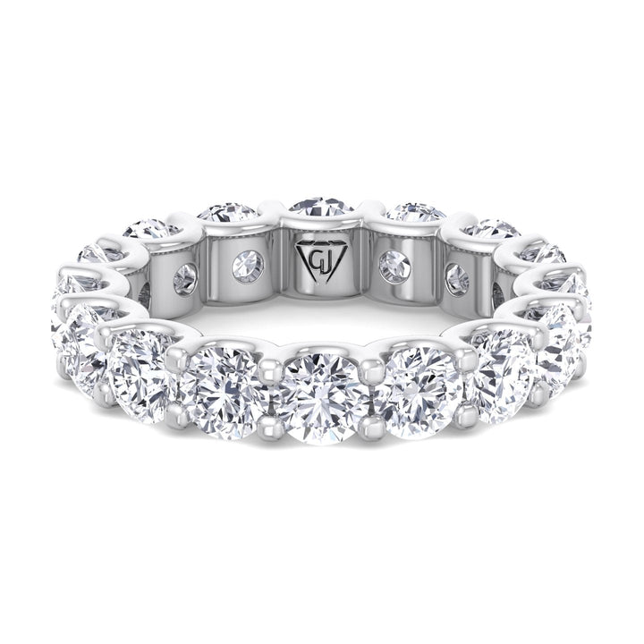 2CT Round Diamond Eternity Band in 18K White Gold, Front