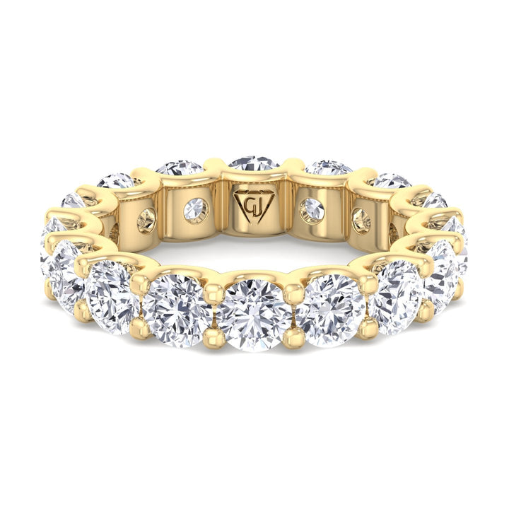 2CT Round Diamond Eternity Band in 18K Yellow Gold, Front