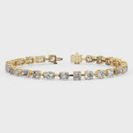 10.50CT multi-shape natural diamond tennis bracelet 14K yellow gold