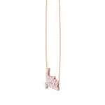 3/4CT Custom Diamond Name Necklace, Rose Gold, Angled