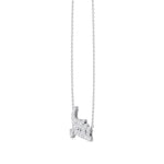 3/4CT Custom Diamond Name Necklace, White Gold, Angled