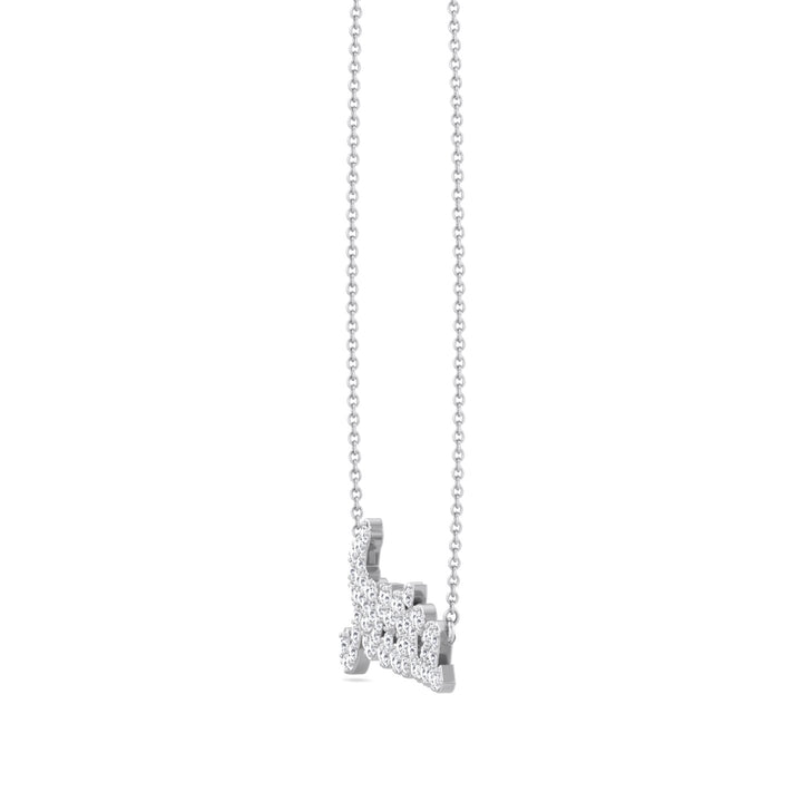 3/4CT Custom Diamond Name Necklace, White Gold, Angled