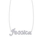 3/4CT Custom Diamond Name Pendant Necklace, White Gold
