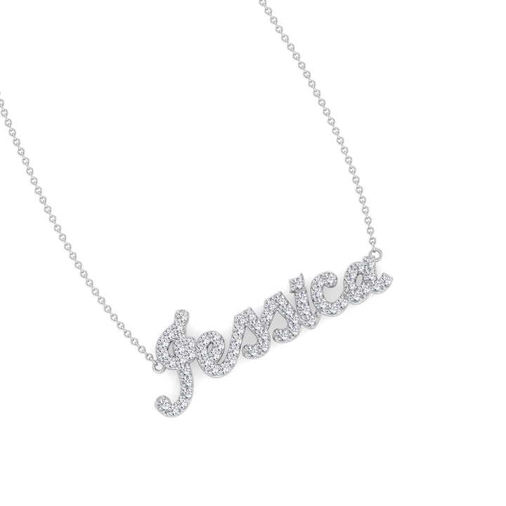 3/4CT T.W. Custom Diamond Name Pendant Necklace, Jessica