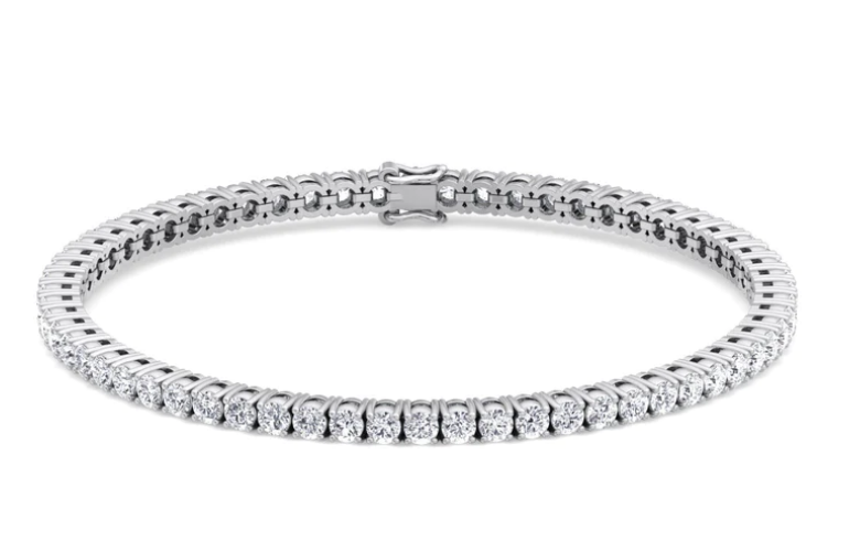 5.20CT Diamond Tennis Bracelet 14K Solid Gold, Front