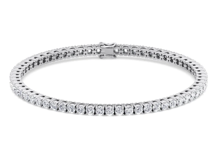 5.20CT Diamond Tennis Bracelet 14K Solid Gold, Front