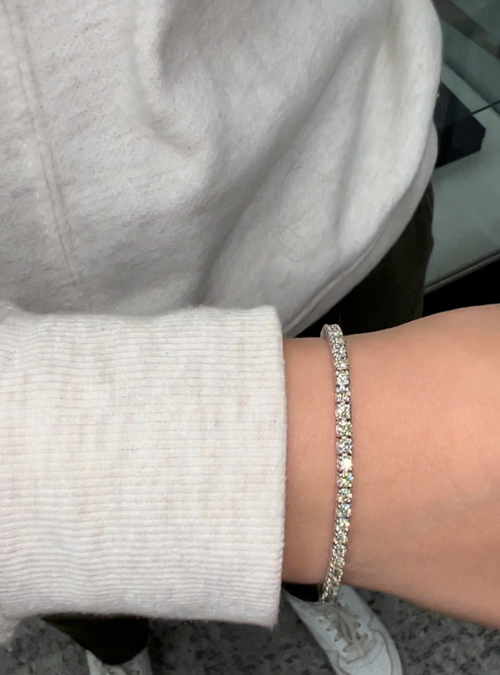 5.20CT Diamond Tennis Bracelet 14K Solid Gold, On Hand