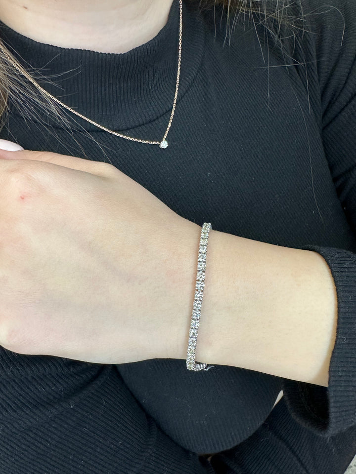 5.20CT Diamond Tennis Bracelet 14K Yellow Gold, On Hand