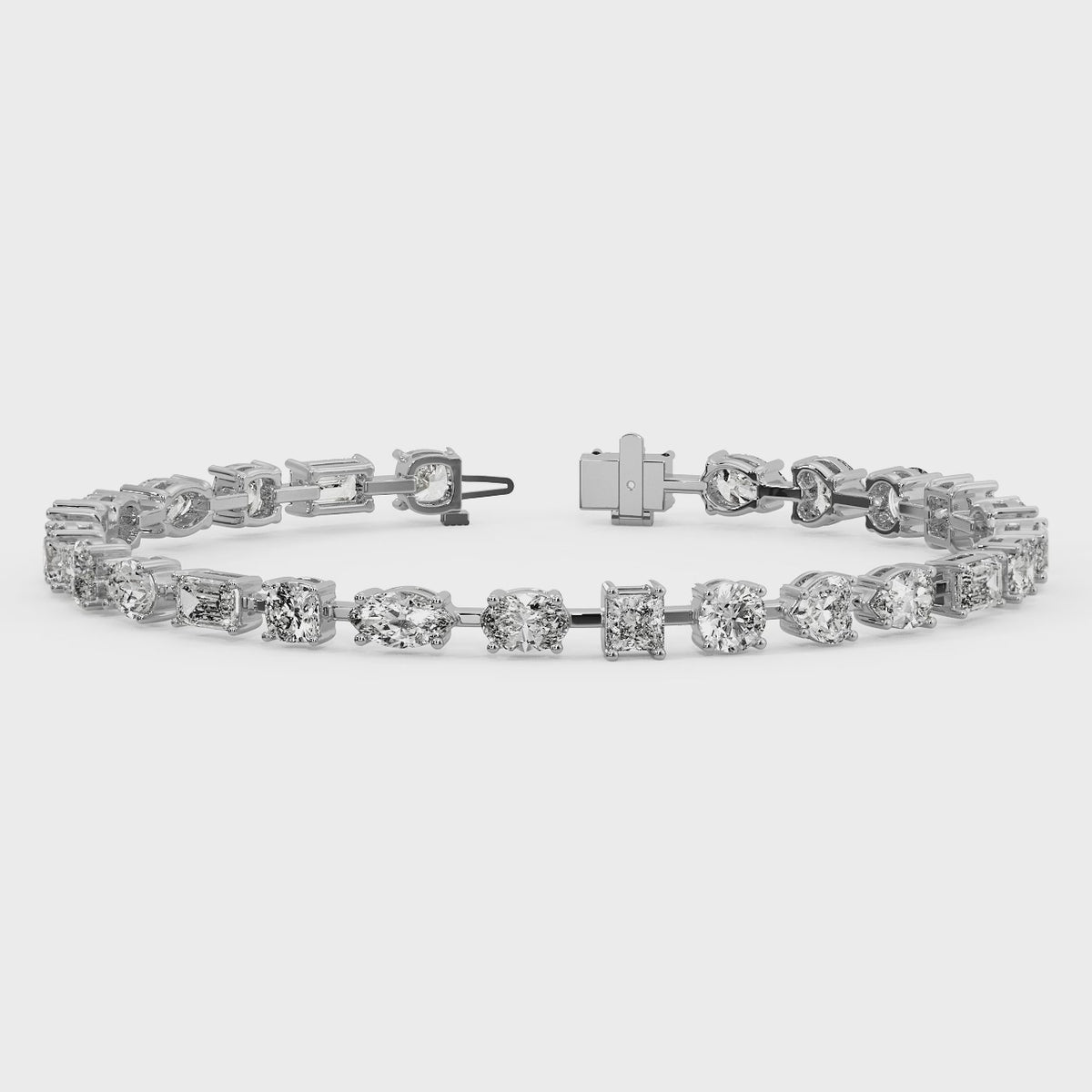 10.50CT multi-shape natural diamond tennis bracelet 14K solid gold