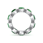 Ophelia - Bezel Set Oval Cut Green Emerald Eternity Band - Gem Jewelers Co