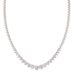 6CT Riviera Natural Diamond Tennis Necklace, Rose Gold