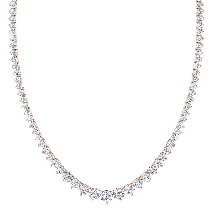 6CT Riviera Natural Diamond Tennis Necklace, Rose Gold