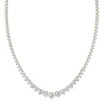 6CT Riviera Natural Diamond Tennis Necklace, Yellow Gold, Profile