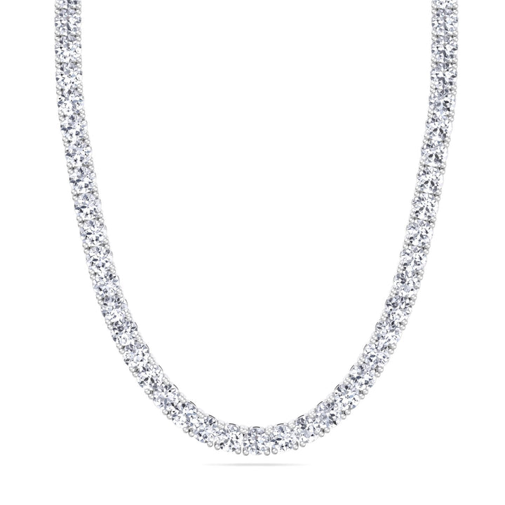 9CT Natural Diamond Tennis Necklace 14K White Gold 18"