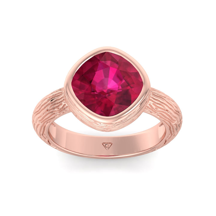 Azura Solitaire Ruby Engagement Ring Rose Gold