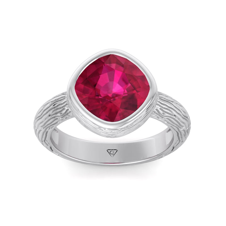 Azura Solitaire Ruby Engagement Ring White Gold