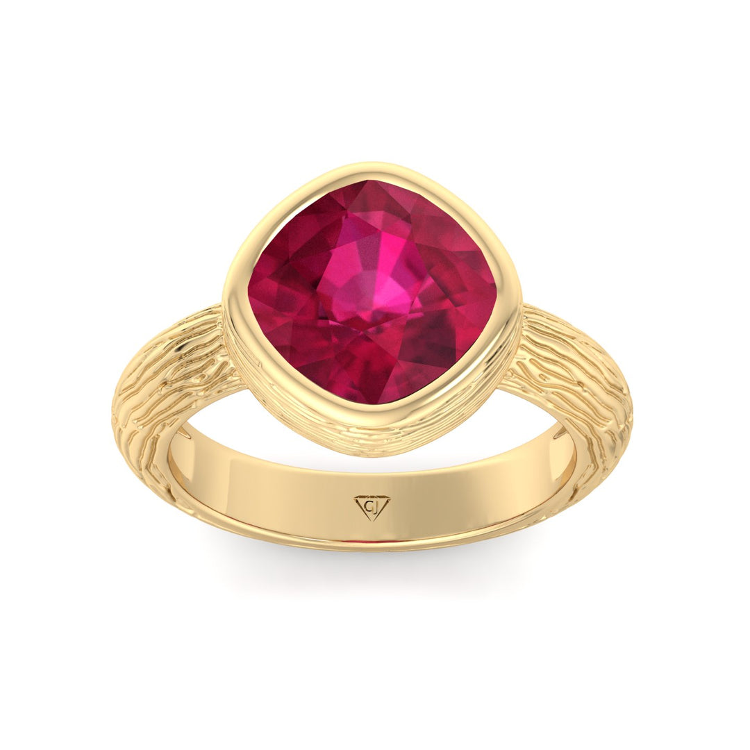 Azura Solitaire Ruby Engagement Ring Yellow Gold