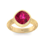 Azura Solitaire Ruby Engagement Ring Yellow Gold