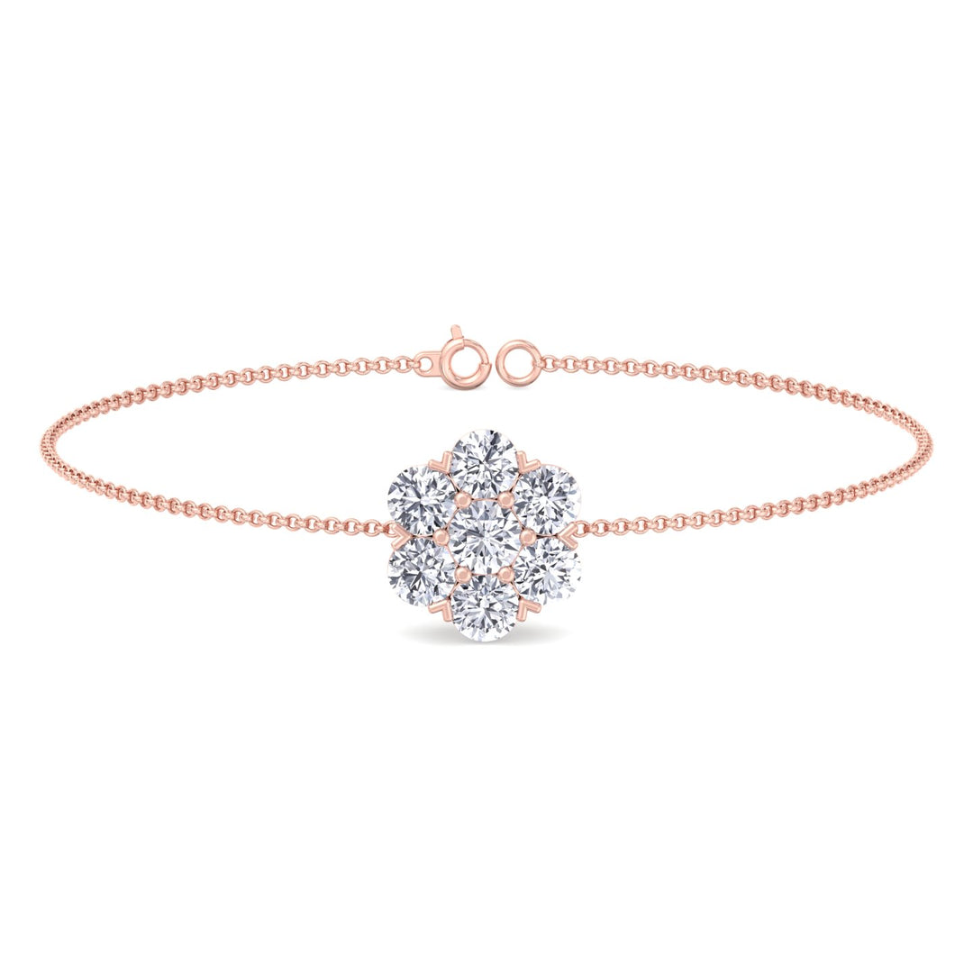 diamond-cluster-flower-rolo-bracelet-solid-rose-gold