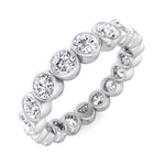 Bezel Set Round Cut Diamond White Gold Eternity Band