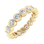 Bezel Set Round Cut Diamond Yellow Gold Eternity Band