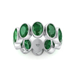 Ophelia - Bezel Set Oval Cut Green Emerald Eternity Band - Gem Jewelers Co
