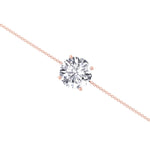 Round natural diamond solitaire bracelet 14K rose gold