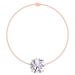14K solid gold prong set round diamond chain bracelet