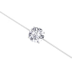 Round diamond prong set solitaire bracelet 14K solid gold