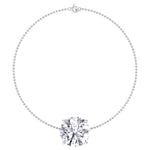 Natural diamond solitaire bracelet 14K white gold