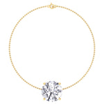 14K yellow gold round diamond solitaire bracelet