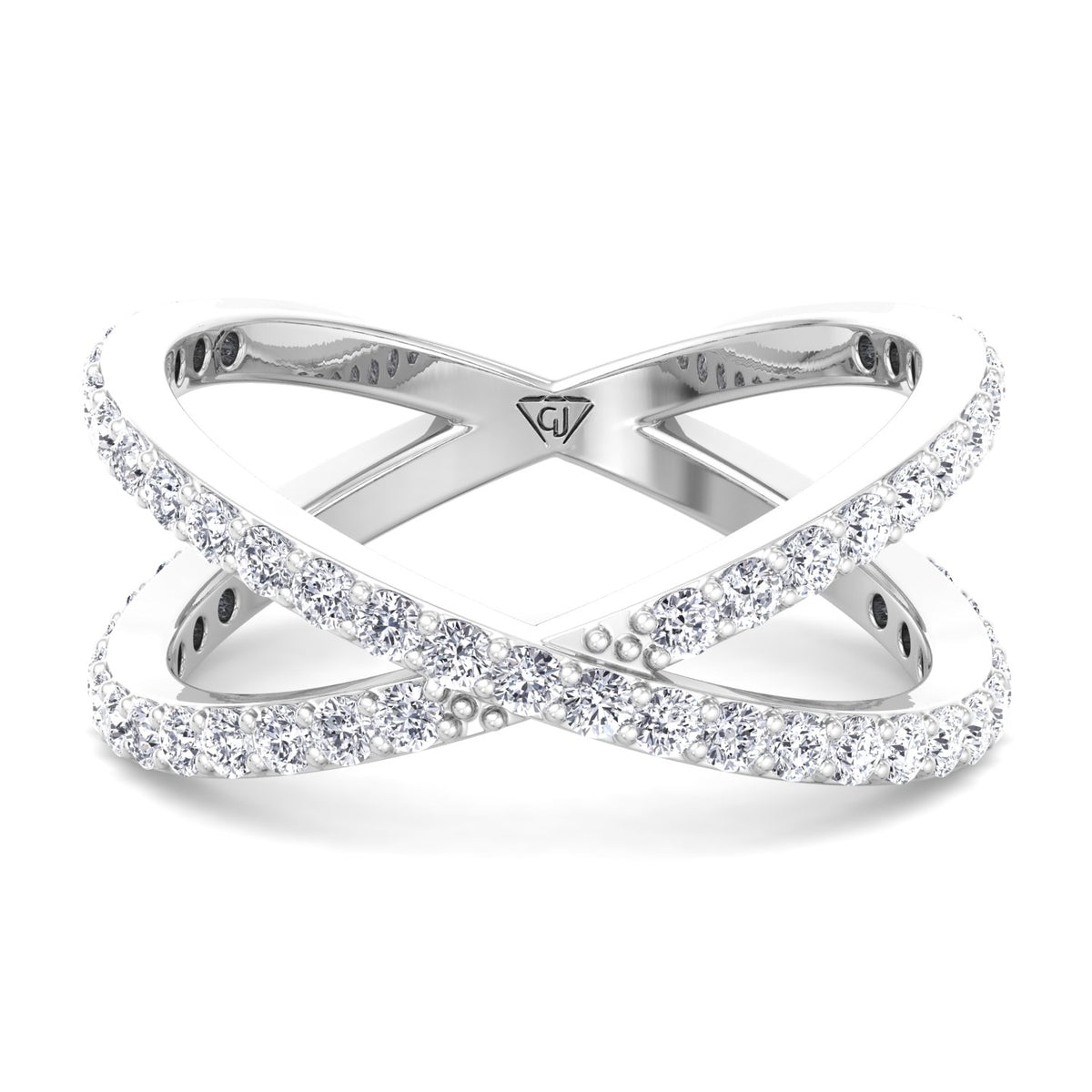 round-cut-diamond-crossover-double-ring-solid-white-gold