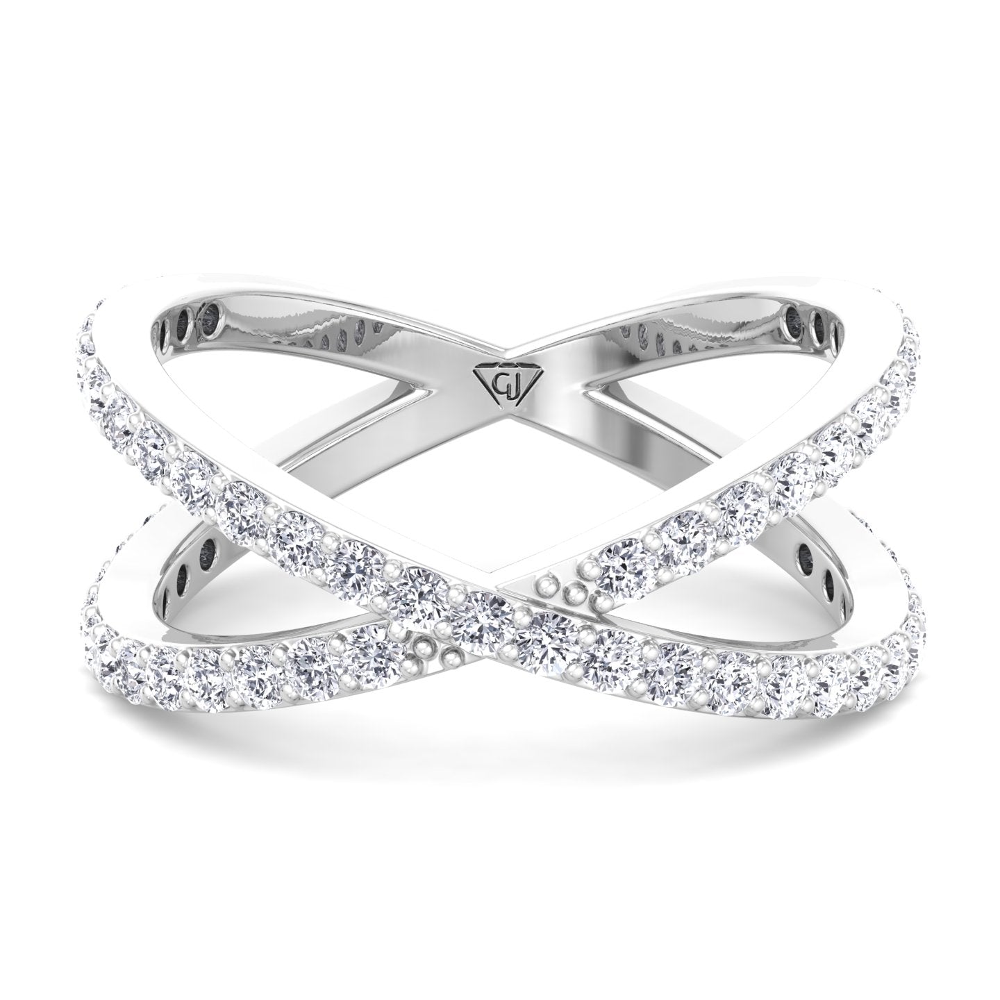 round-cut-diamond-crossover-double-ring-solid-white-gold