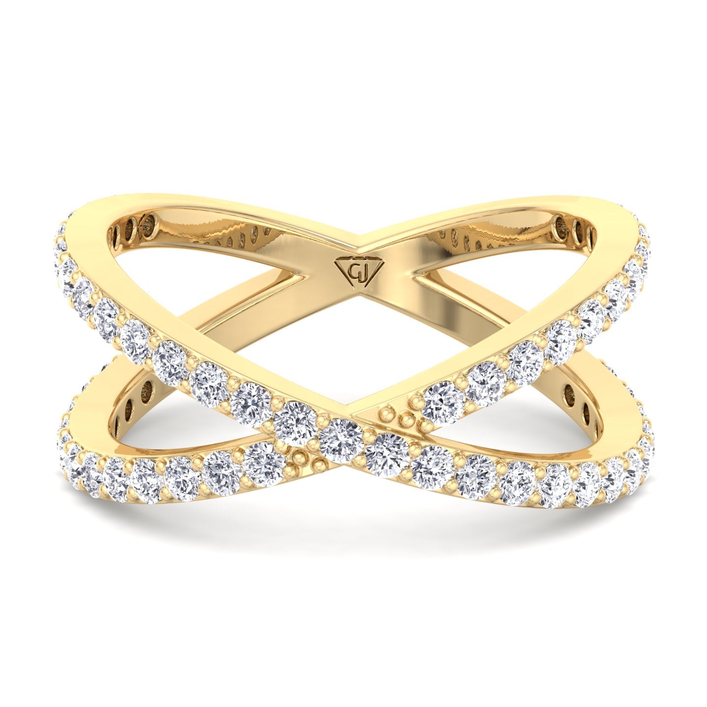 round-cut-diamond-crossover-double-ring-solid-yellow-gold